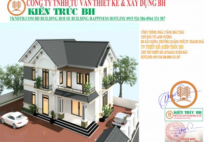 Thiết kế nhà 2 tầng mái Thái hiện đại đẹp xuất sắc gia đình anh Vượng 